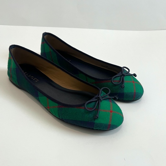 Talbots Green/Blue/Red Plaid Ballet Flats - Size 7.5M - Excellent Condition - Picture 3 of 11